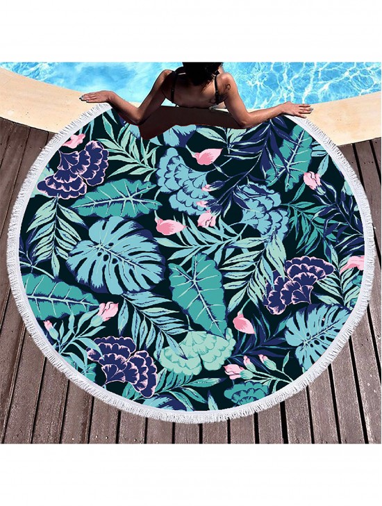 Plants Round Beach Towel